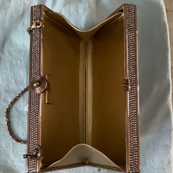 Judith Leiber Stunning Python and Metallic Leather Clutch/Handbag - Picture 9 of 16